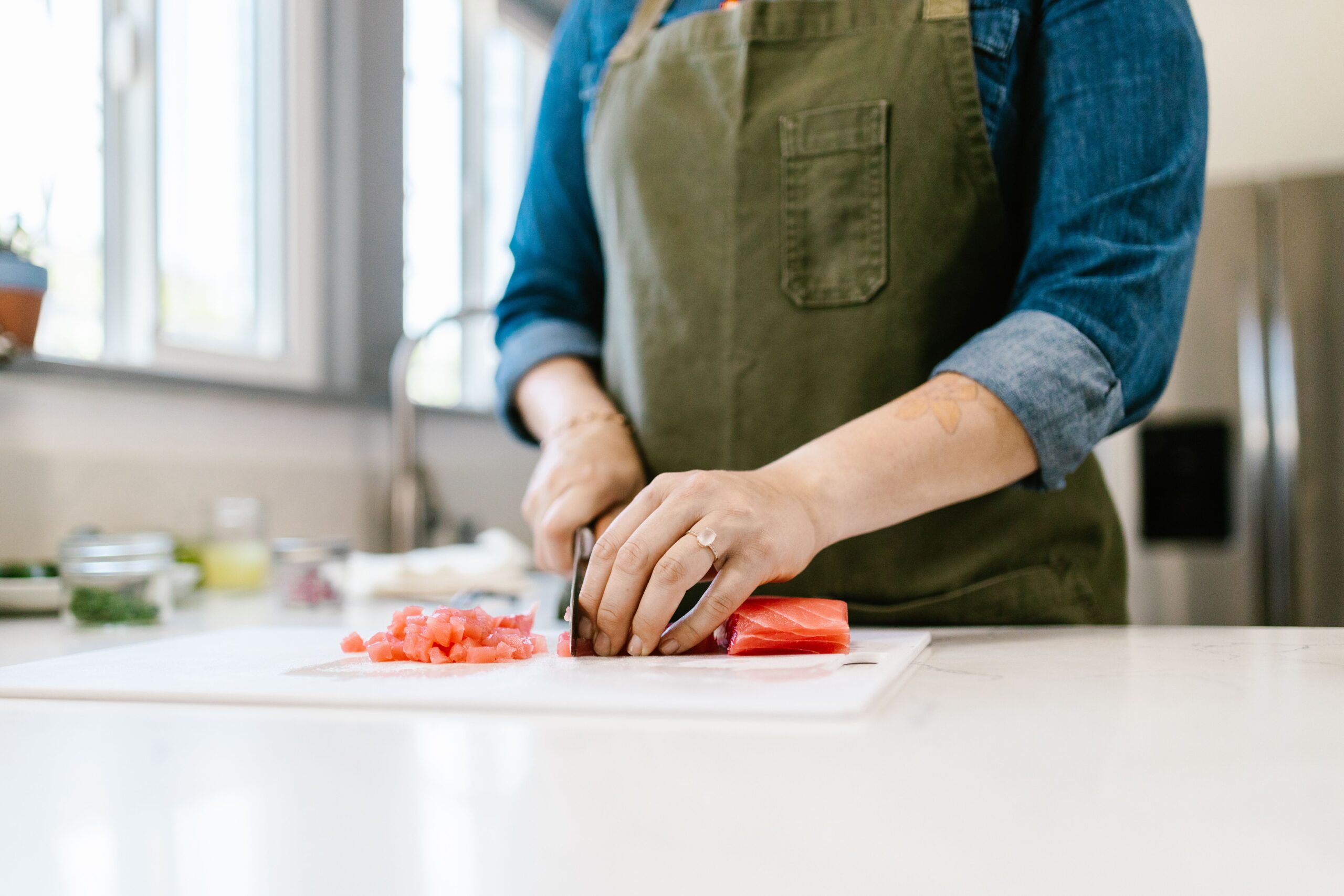 Caregiver preparing a home-cooked meal